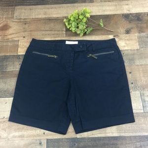 MICHAEL Michael Kors Navy Zip Front Bermuda Shorts